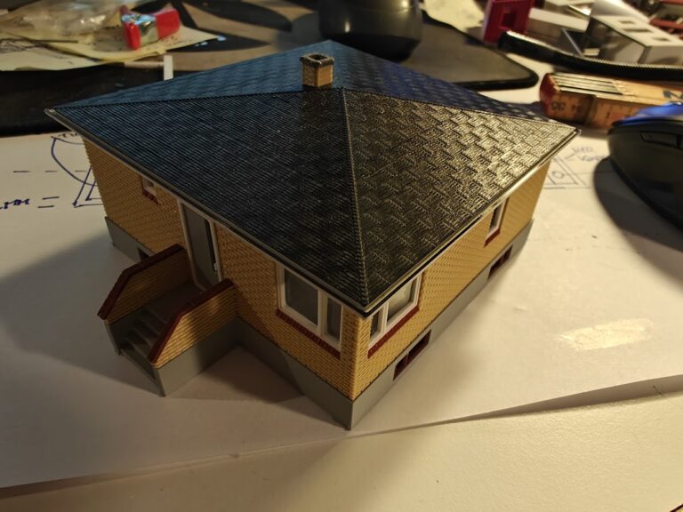 Bungalow med gule mursten
